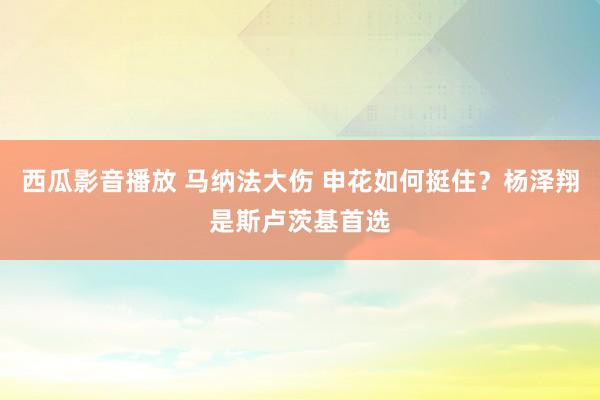 西瓜影音播放 马纳法大伤 申花如何挺住？杨泽翔是斯卢茨基首选