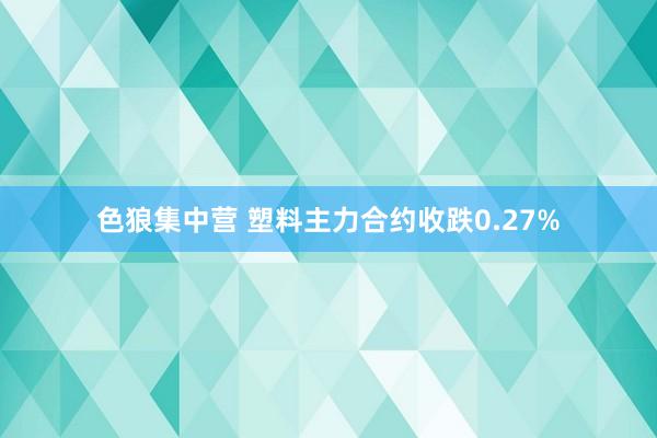 色狼集中营 塑料主力合约收跌0.27%